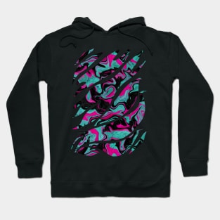 Abstract geometric shape with melted neon colors Hoodie